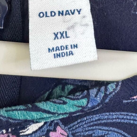 Old Navy Blue Floral Print Puff Sleeve Keyhole Dress Women’s Sz XXL Feminine - Picture 9 of 9
